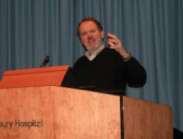 John Patrick at podium