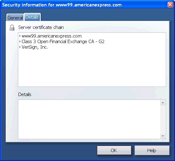 American Express security certificate - 2