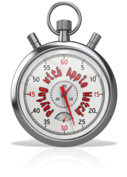 Stopwatch with Apple Watch words on it