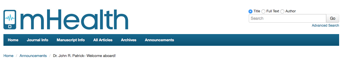 mHealth Announcement