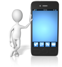 Stickman with smartphone