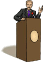 Speaker at podium