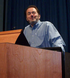 John Patrick at podium