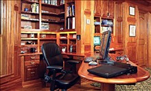 John Patrick's mahogany-paneled home office